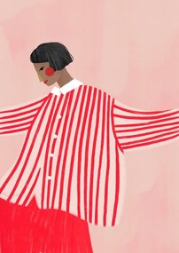 Ilustratie The Woman With the Red Stripes, Bea Muller