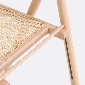 Set van 2 plooibare stoelen in beukenhout en rotan, Mauryn