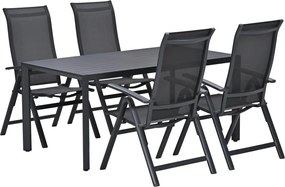 Garden Impressions Siena tuinset 5-delig verstelbaar - Kasper tuintafel 160x84 cm