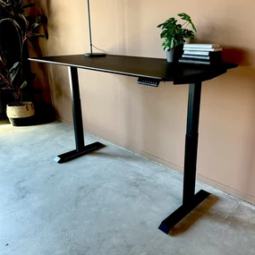 Zit-sta Bureau Zwart Eiken