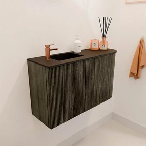 Mondiaz Joya 70cm toiletmeubel ronding rechts shadow met wastafel faye links 1 kraangat urban