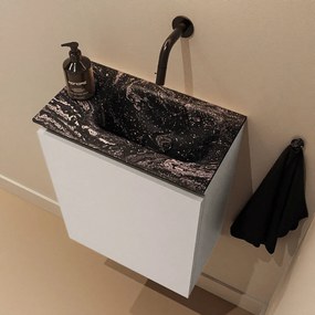 Mondiaz Ture DLux toiletmeubel 40cm linen met wastafel lava rechts zonder kraangat