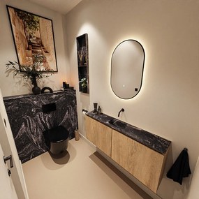 Mondiaz Ture DLux toiletmeubel 120cm washed oak met wastafel lava midden zonder kraangat