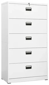 vidaXL Archiefkast 90x46x164 cm staal wit