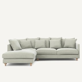 Omvormbare hoekbank in stonewashed fluweel, Lazare