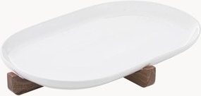 Porseleinen ovenschaal Alto met houten standaard