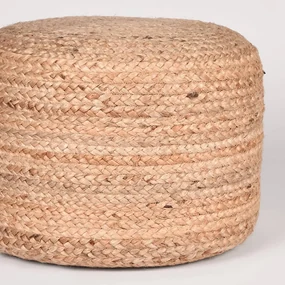 LABEL51 Poef gevlochten jute naturel