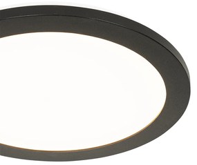 Moderne plafonnière zwart 30 cm incl. LED IP44 - Steve Modern IP44 rond Binnenverlichting Lamp