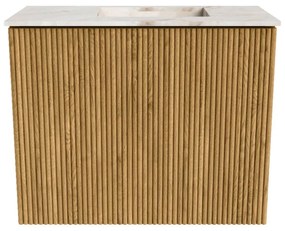 Mondiaz Joya DLux 50cm toiletmeubel oak met wastafel faye rechts 1 kraangat frappe
