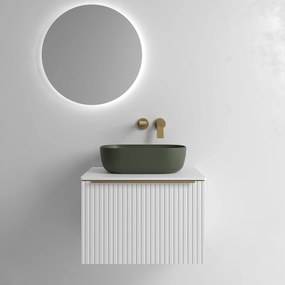 Muebles Raya onderkast ribbelfront 60cm met 1 softclose lade en binnenlade wit mat
