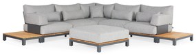 SUNS Evora hoek loungeset 9 delig light anthracite mixed weave / matt royal grey