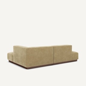 Rechter hoekbank in stonewashed fluweel, JACOPO