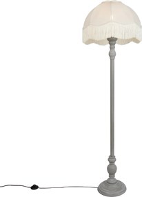 Vloerlamp grijs met beige kap en witte binnenkant 45cm - Classico