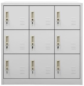 vidaXL Lockerkast 90x45x92,5 cm staal lichtgrijs