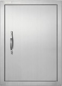 VEVOR Grilltoegangsdeur, 407 x 559 x 46 mm, enkele deur voor buitenkeuken, vlak gemonteerde deur van roestvrij staal, verticale wanddeur met handgreep, voor grill-eiland, grillstation, buitenkast, enz.