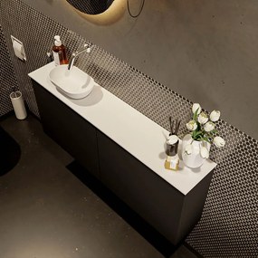 Mondiaz Fowy toiletmeubel 120cm urban met witte waskom links zonder kraangat