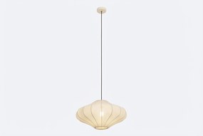 Japandi Hanglamp Beige Met Stoffen Kap - Plu Zand/Beige