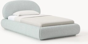 Bouclé gestoffeerd eenpersoonsbed Alba met opbergruimte