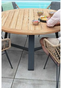 4 Seasons Outdoor Basso Teak Tuintafel Aluminium/teak Grijs