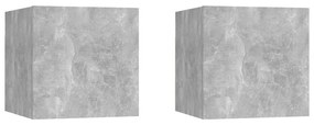 vidaXL Nachtkastjes 2 st 30,5x30x30 cm spaanplaat betongrijs