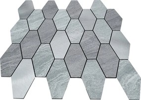 Zelfklevende Mozaïektegels Metaal | Picket Zilver | 30×30 cm | Keuken, Bad &amp; WC