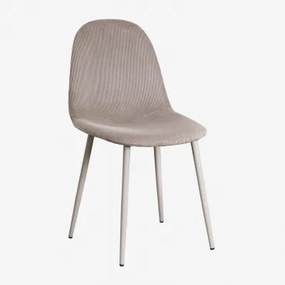 Set Van 4 Eetkamerstoelen In Stof En Staal Glamm Deluxe Grijs – Taupe – Koel & Corduroy Bruin - Mokka - Sklum