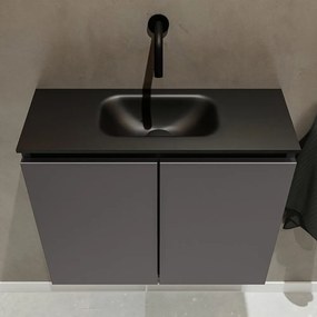 Mondiaz Ture 60cm toiletmeubel dark grey met wastafel urban midden geen kraangat