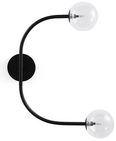 Dubbele wandlamp in metaal en glas, Macha