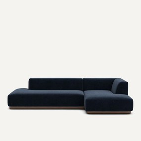 Rechter hoekbank XL in chenille fluweel, Jacopo