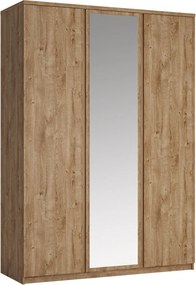 Kledingkast Merfere 104, Eiken, 220x155x58cm, 113 kg, Kledingkast deuren: Met scharnieren