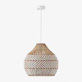 Hanglamp Van Gevlochten Rotan Llaury Wit & Ø40 Cm - ↑40 Cm Llaury - Sklum