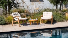 4 Seasons Outdoor Samos loungestoel teak  Loungestoel    beige weerbestendig