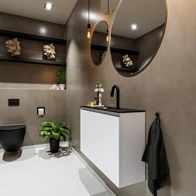 Mondiaz Ture 80cm toiletmeubel talc met wastafel urban midden 1 kraangat