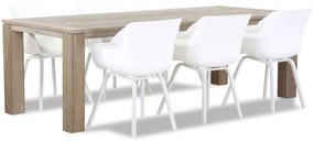 Tuinset 6 personen 240 cm Kunststof Wit Hartman Sophie