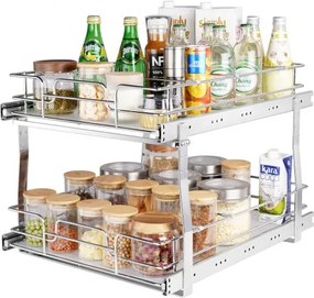 VEVOR Uitschuifbaar Kruidenrek (431x539x383 mm) Keukenkastje met Schuiflade Kruidenrek Keukenkastje Organizer Onderkastplank 461x569x483 mm (Installatieafmetingen)