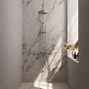 Brauer Stripe opbouw regendouche met 25cm hoofddouche en staafhanddouche RVS geborsteld PVD