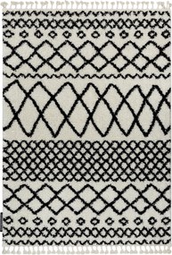 Tapijt PROMO BERBER SAFI N9040 wit / zwartrand, Barber, marokkaanse shaggy