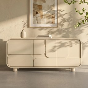 Beige Dressoir Organisch 180 Cm - 180x40x80cm.
