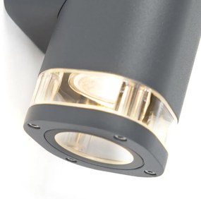 Moderne buitenwandlamp vierkant 2-lichts antraciet - Fox Modern GU10 IP54 Buitenverlichting cilinder / rond