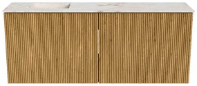 Mondiaz Joya DLux 100cm toiletmeubel oak met wastafel faye links zonder kraangat frappe