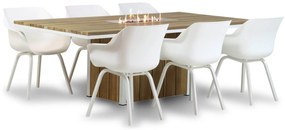Tuinset 6 personen 220 cm Aluminium/Teak/Kunststof /Aluminium/teak Wit Hartman Sophie