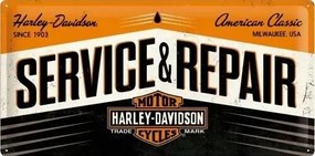 Metalen wandbord Harley-Davidson - Service & Repair, (50 x 25 cm)