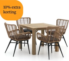 + 10% kassakorting | Diningset Intenso | 4 personen | Tuinset teakhout | 5-delig | Kees Smit Tuinmeubelen