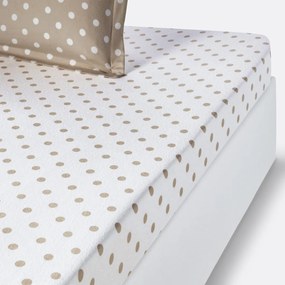 Hoeslaken in flanel met stippenprint Clarisse