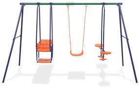 vidaXL Schommelset met 5 zitjes oranje