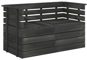 vidaXL Tuinbank 2-zits pallet massief grenenhout donkergrijs