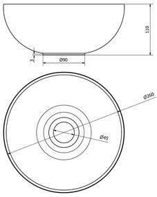 Sapho Minor toilet waskom marmer 26cm wit