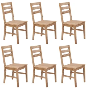vidaXL Eetkamerstoelen 6 st massief acaciahout