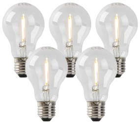 Set van 5 E27 LED lampen A60 1W 80 lm 2200K
