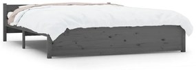 vidaXL Bedframe massief hout grijs 150x200 cm 5FT King Size